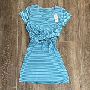 Women’s Vineyard Vines Sankaty blue striped dress, size S, NWT